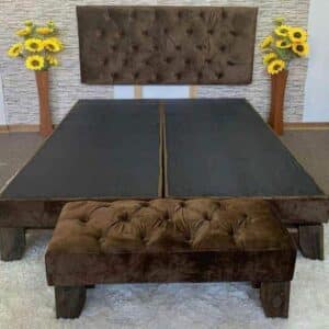 Cama Sencilla + Banqueta – Color Café
