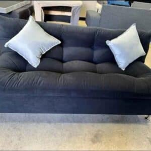 Futón Cama Luxury – Color Negro con Cojines Gris Claro