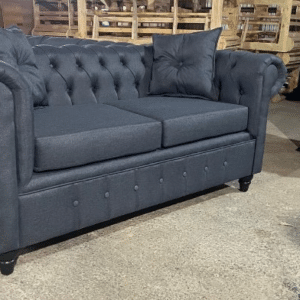 Sofá Chesterfield de 2 Cuerpos – Color Gris Oscuro